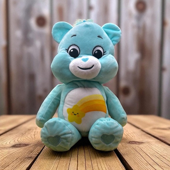 Care Bears Other - Care Bears Plush Stuffed Toy Wish Bear 14" Teal Soft Huggable Gift For Kids